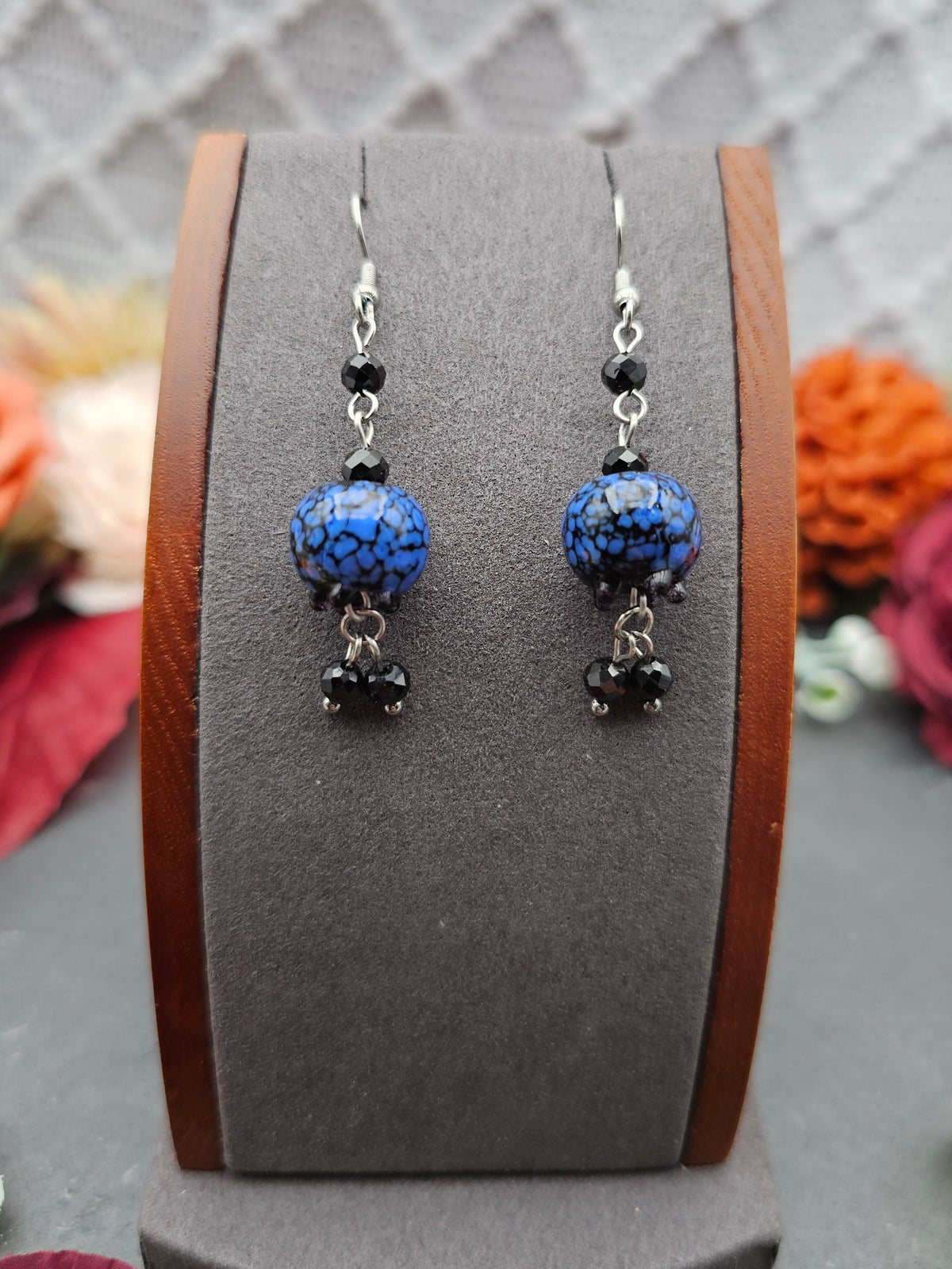 Ohrringe Blüten Blau | Spinell | Edelstahl
