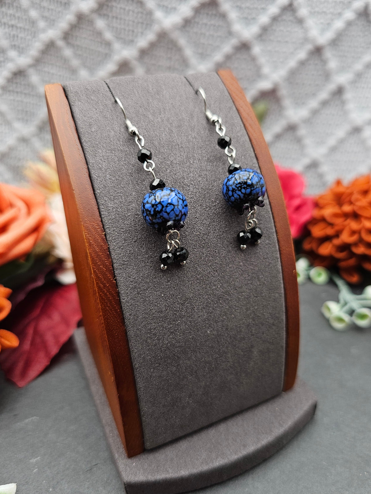 Ohrringe Blüten Blau | Spinell | Edelstahl