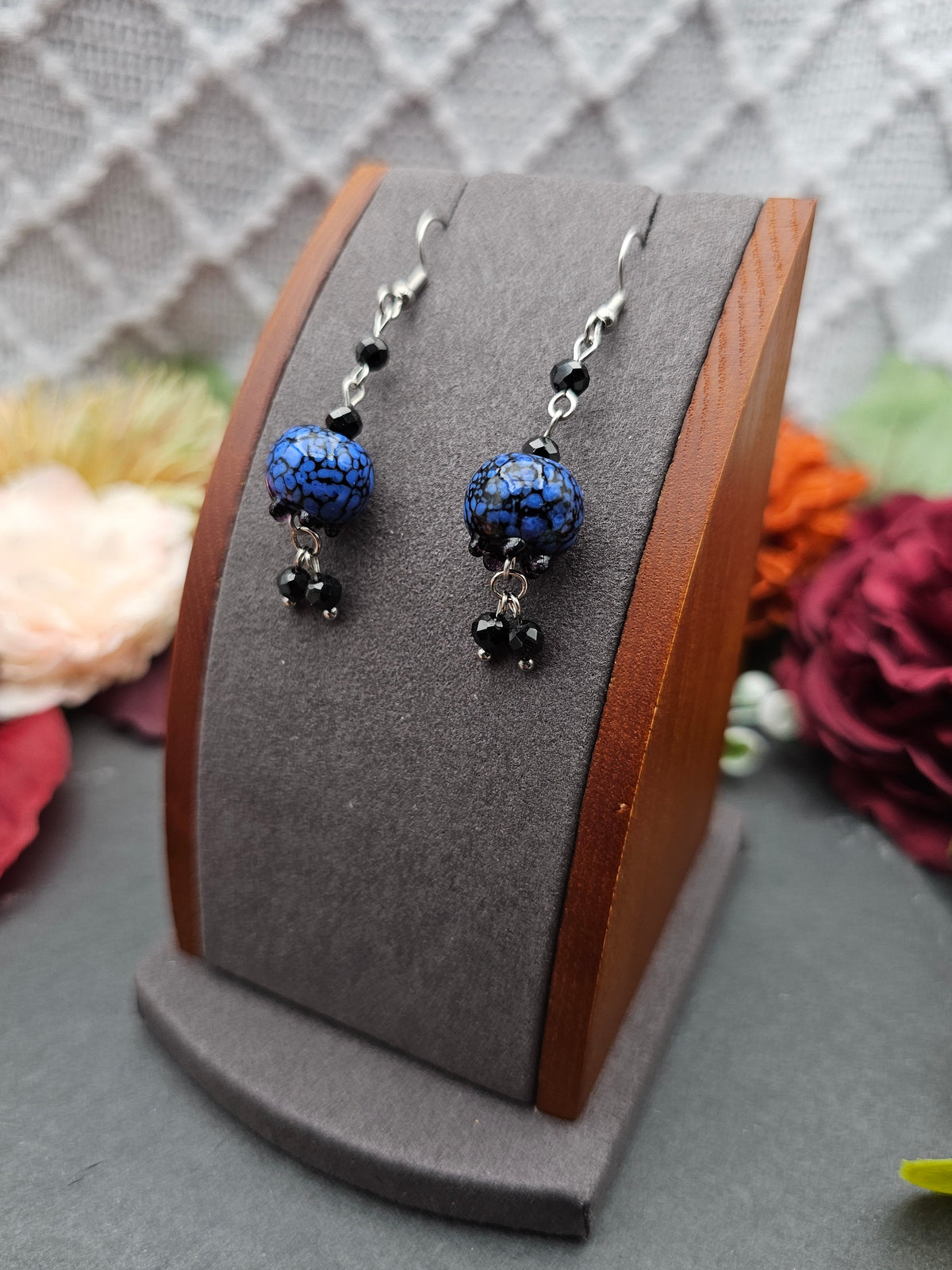 Ohrringe Blüten Blau | Spinell | Edelstahl
