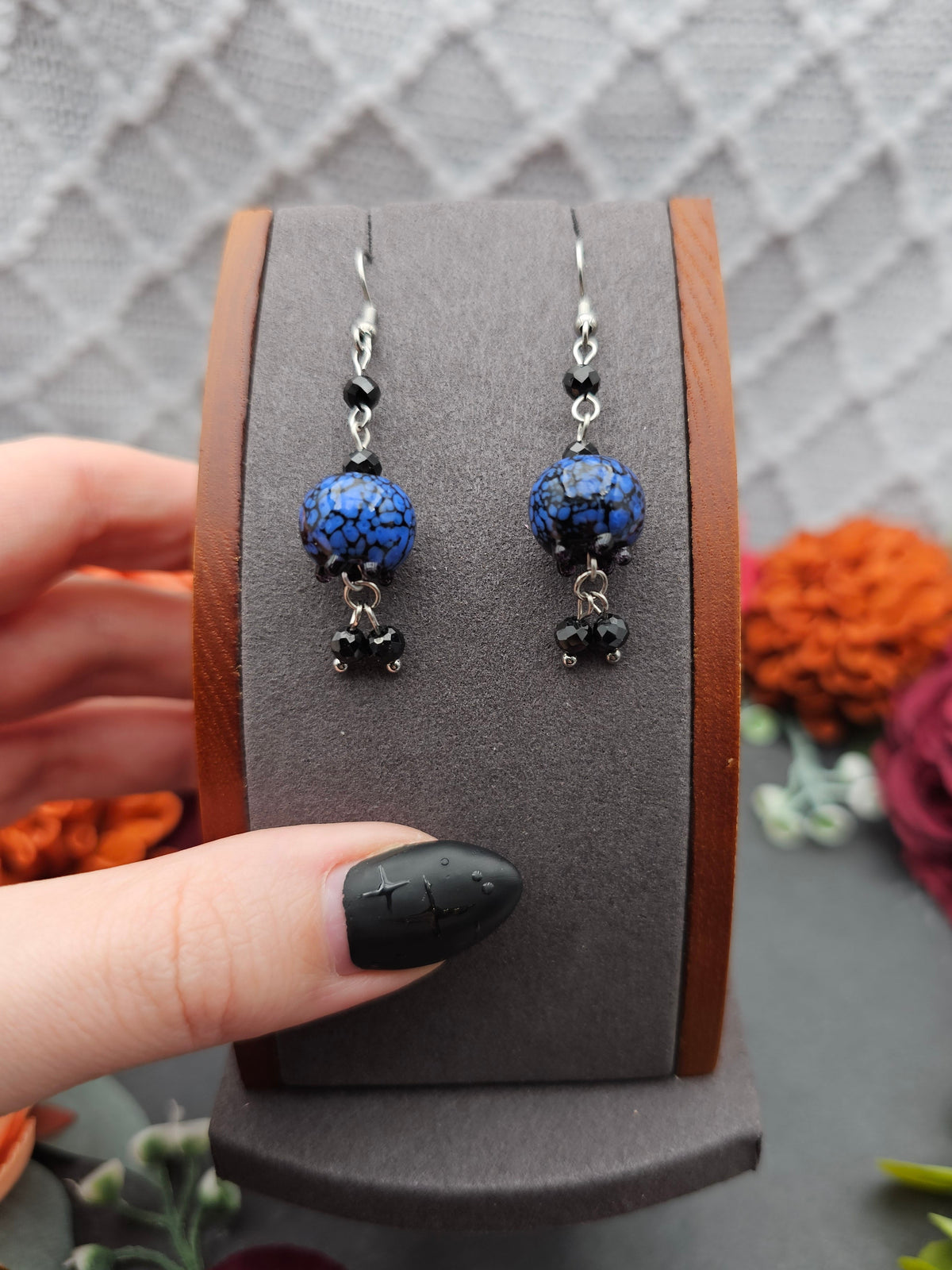 Ohrringe Blüten Blau | Spinell | Edelstahl
