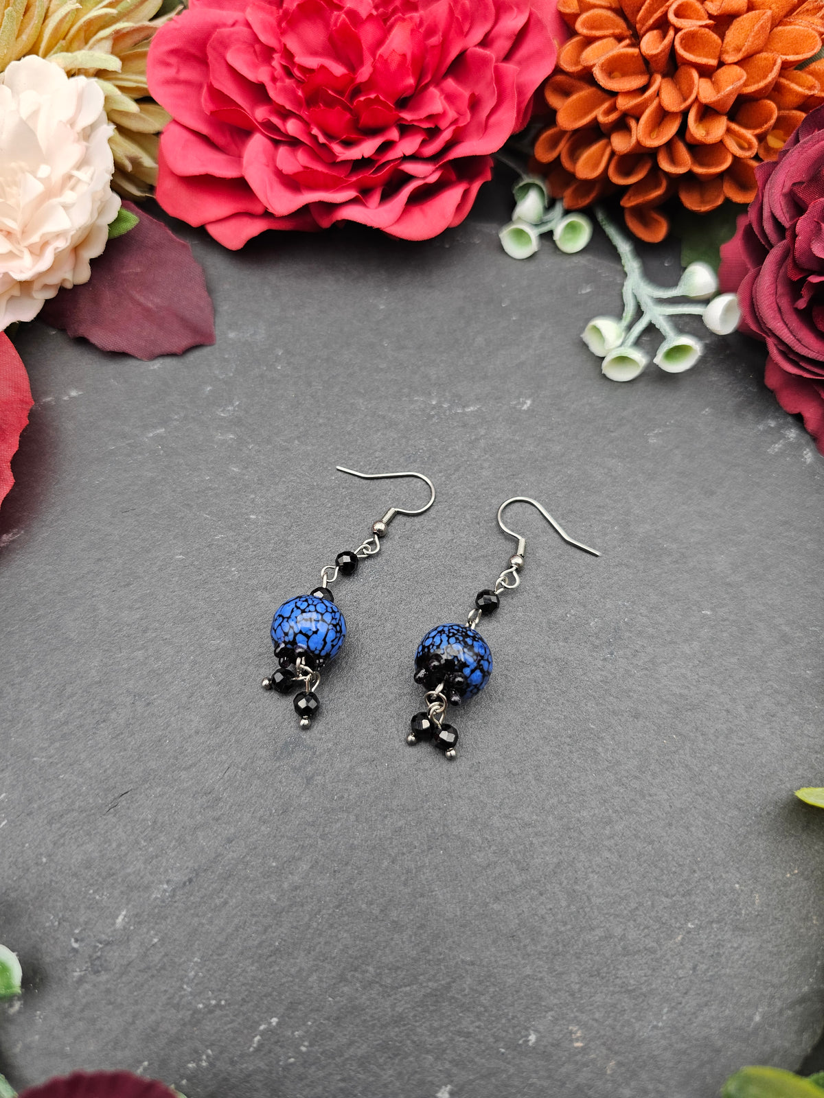Ohrringe Blüten Blau | Spinell | Edelstahl
