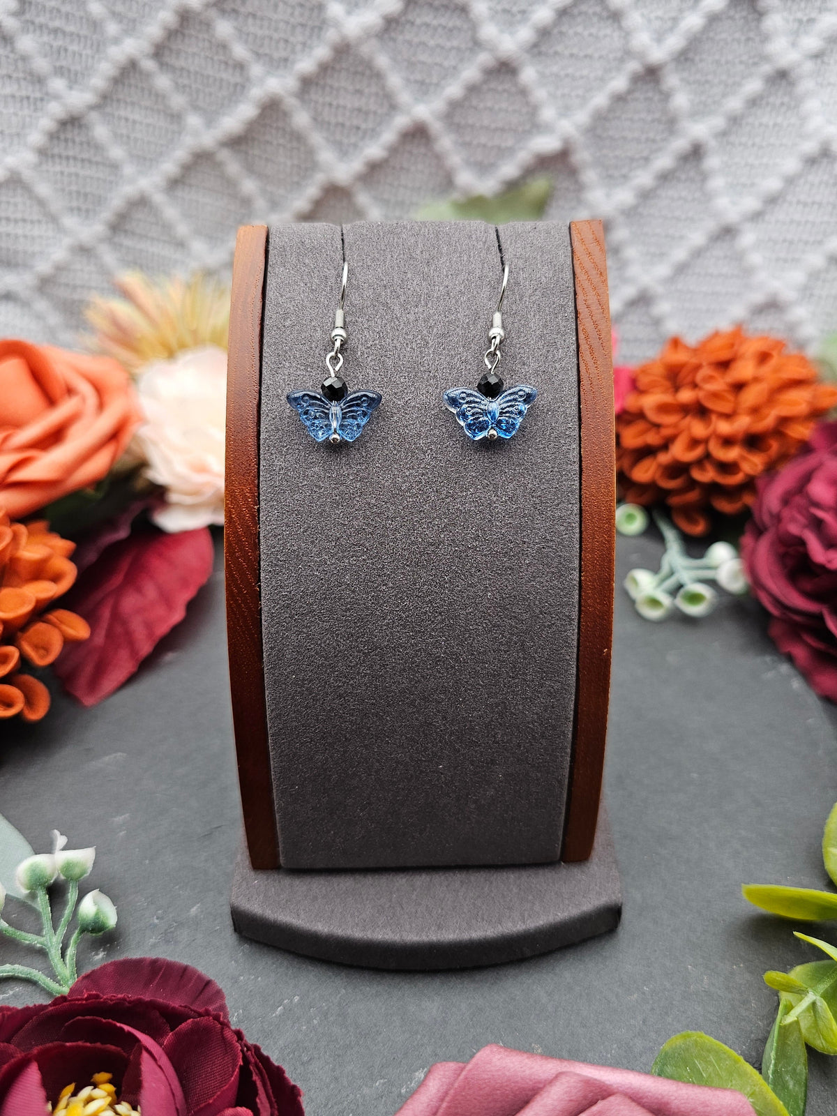 Ohrringe Schmetterling Blau | Spinell | Edelstahl