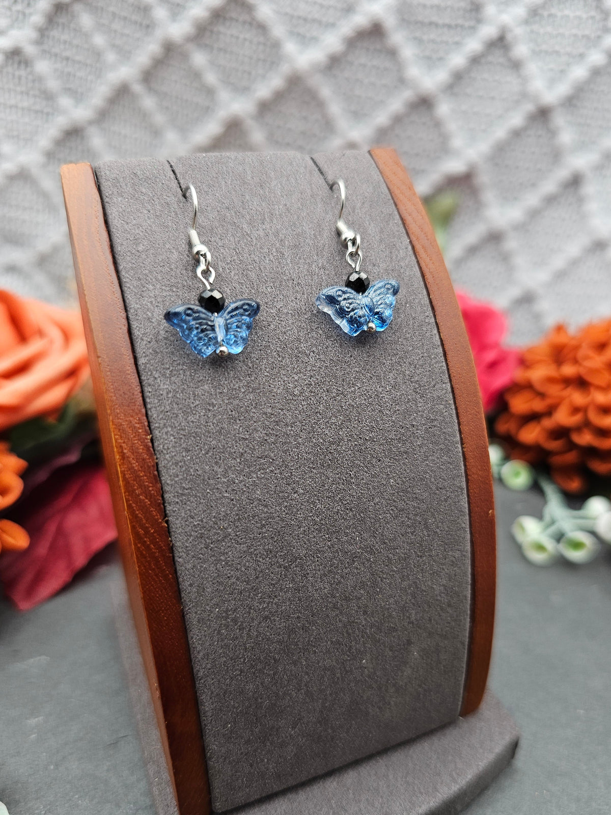 Ohrringe Schmetterling Blau | Spinell | Edelstahl