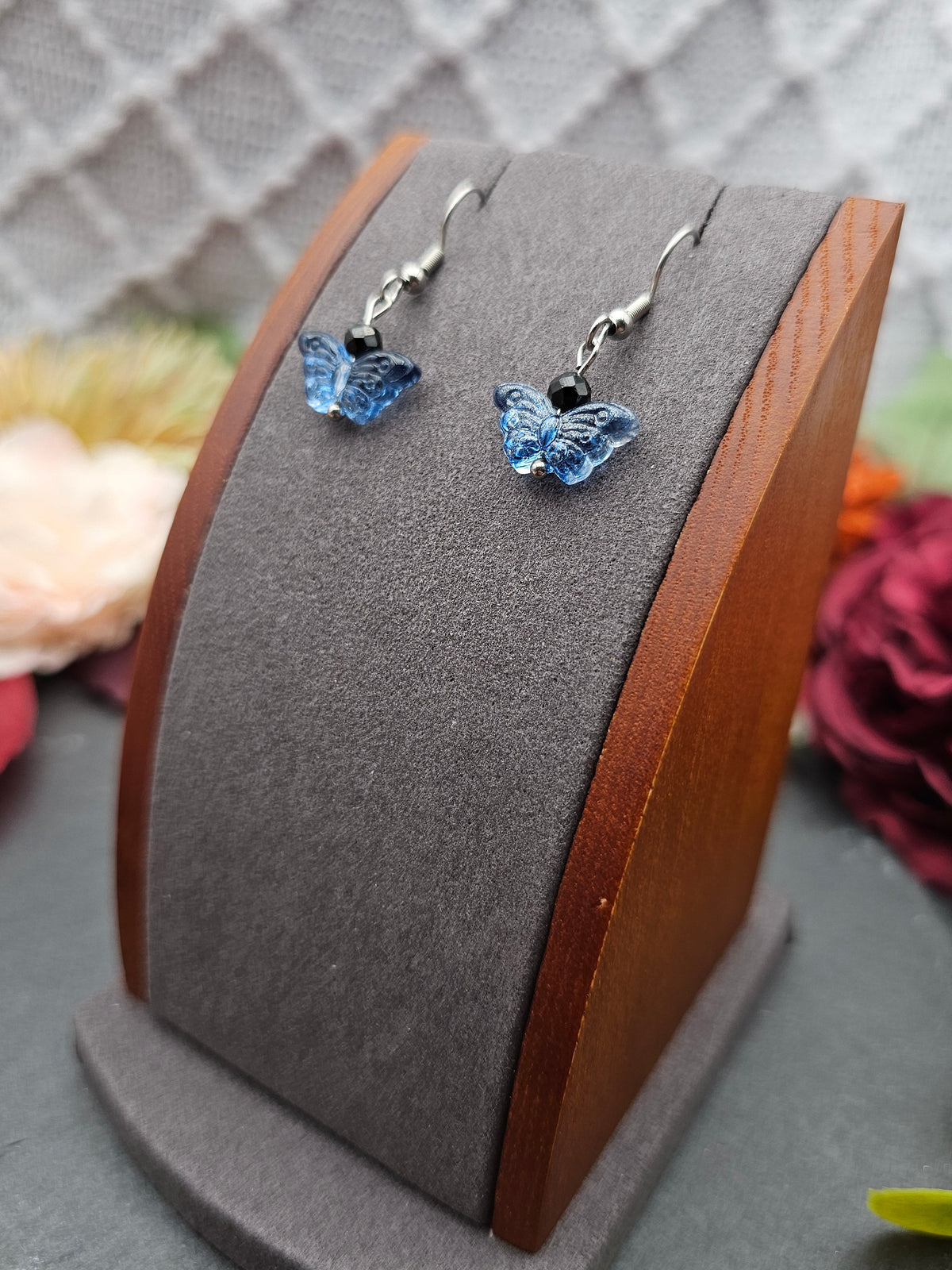 Ohrringe Schmetterling Blau | Spinell | Edelstahl