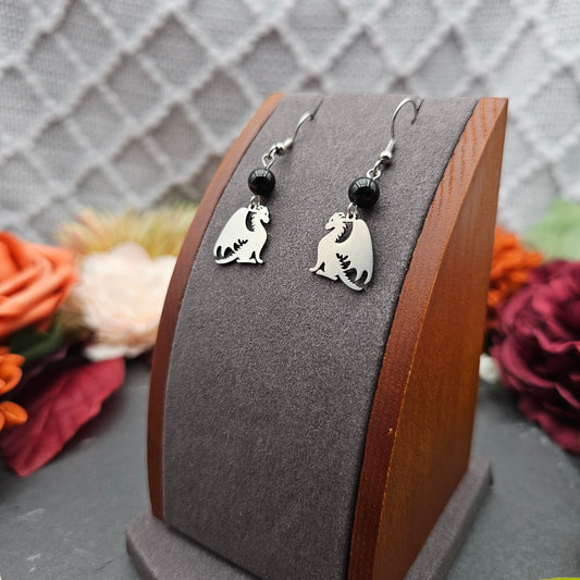 Ohrringe Drache | Onyx | Edelstahl