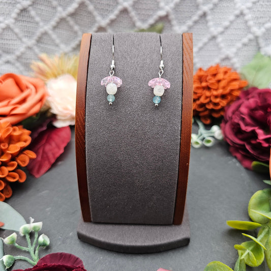 Ohrringe Sakura | Mondstein & Aquamarin | Edelstahl