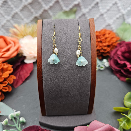 Ohrringe Floral Mint | Süßwasserzuchtperle | Edelstahl vergoldet