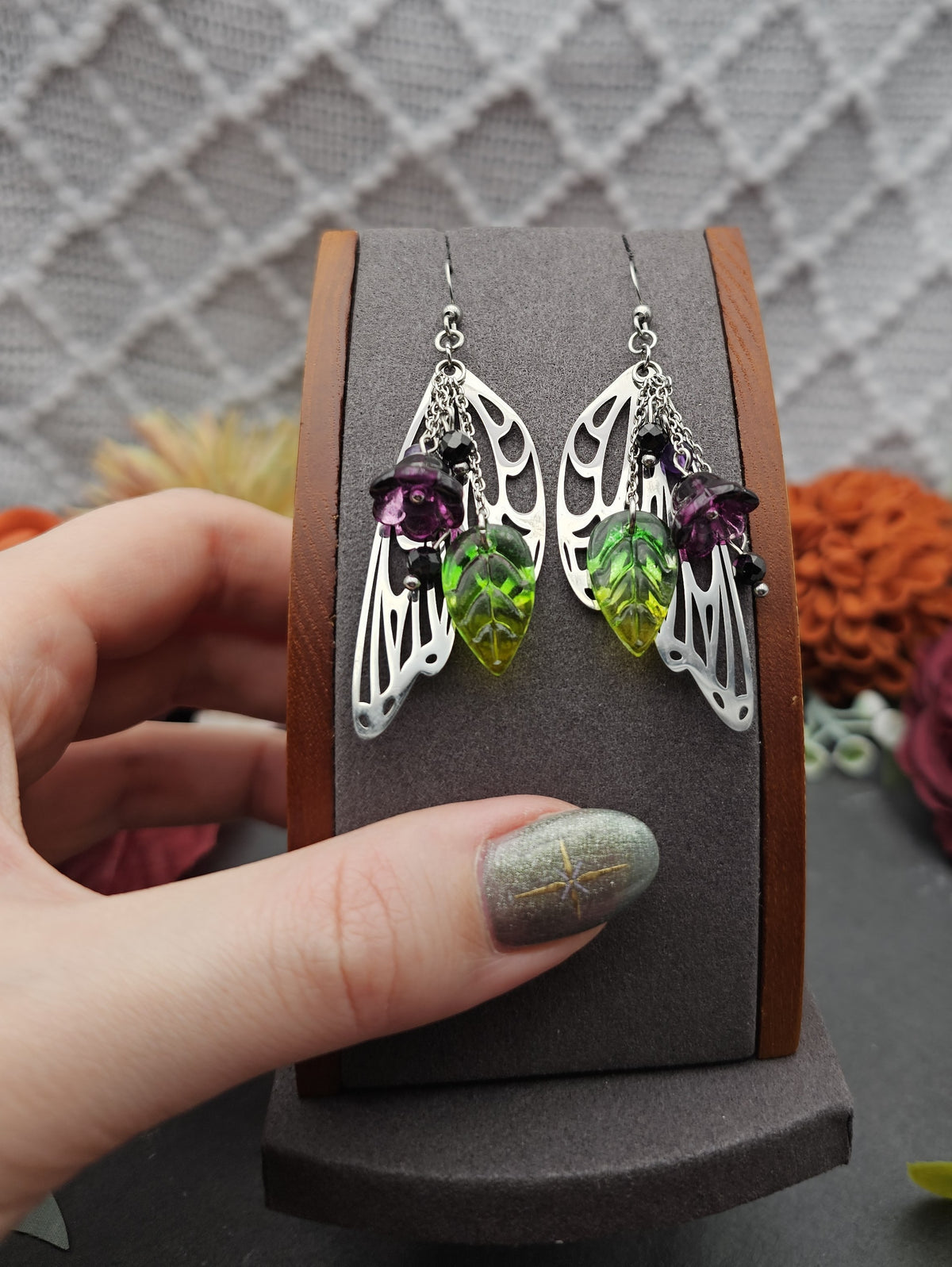 Ohrringe Magic Forest Dark | Spinell & Amethyst | Edelstahl