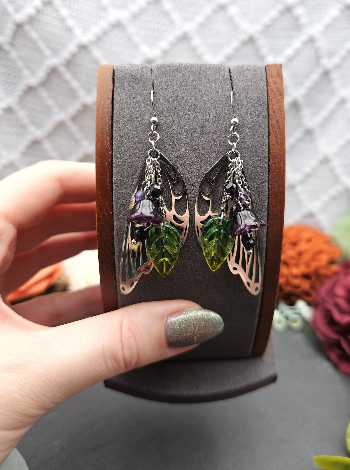 Ohrringe Magic Forest Dark | Spinell & Amethyst | Edelstahl