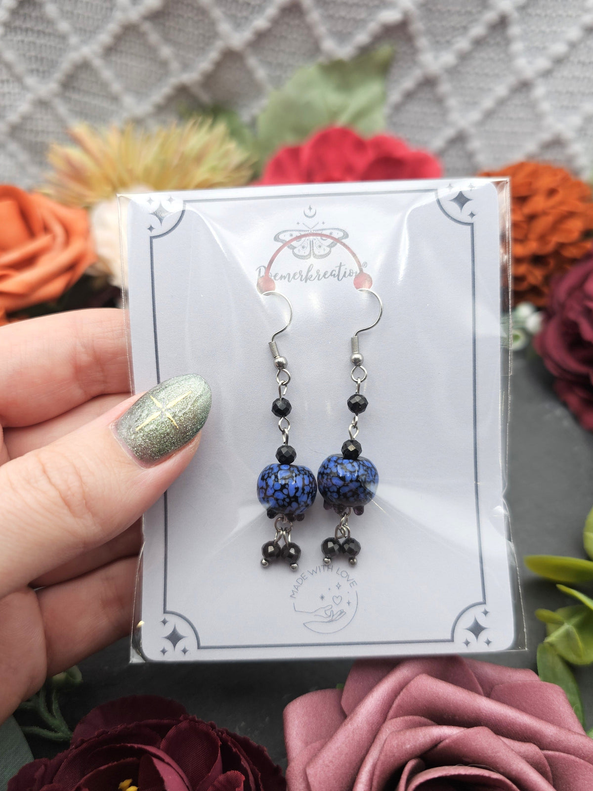 Ohrringe Blüten Blau | Spinell | Edelstahl