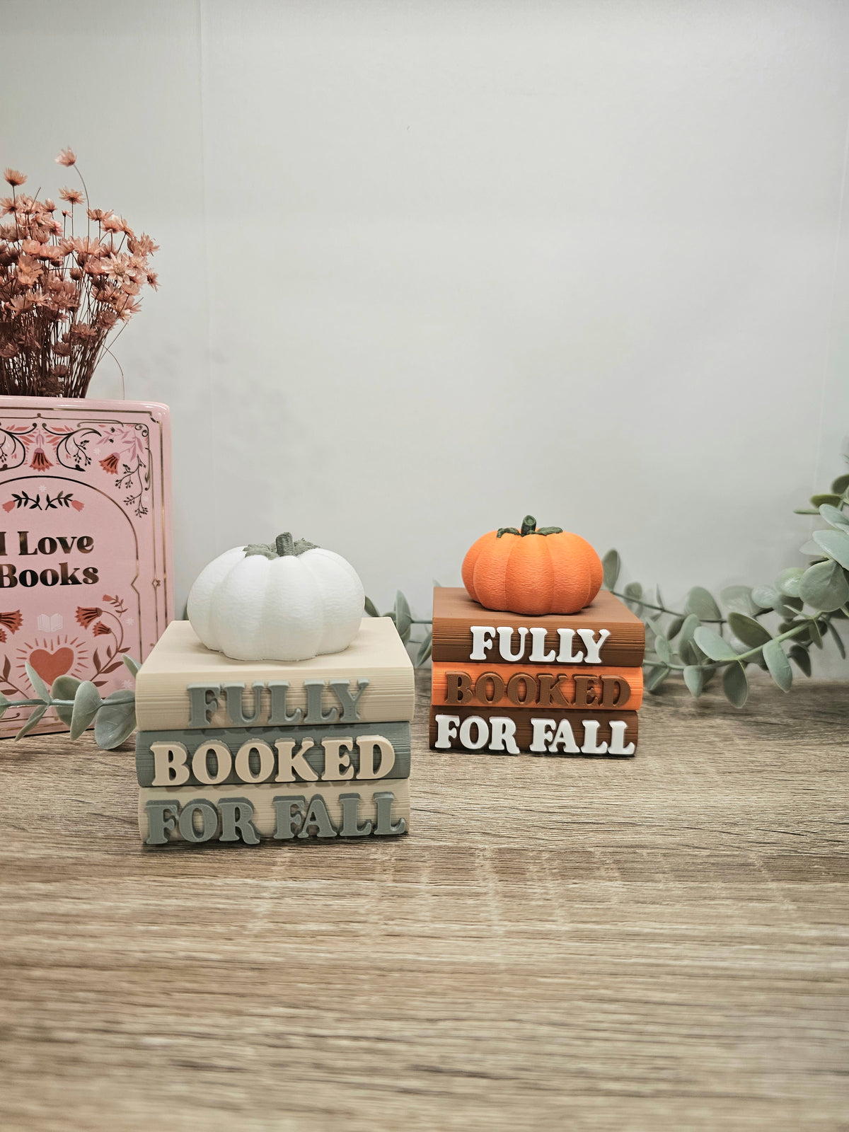 Regaldeko Buchstapel "Fully Booked for Fall" Farbauswahl | 3D Druck