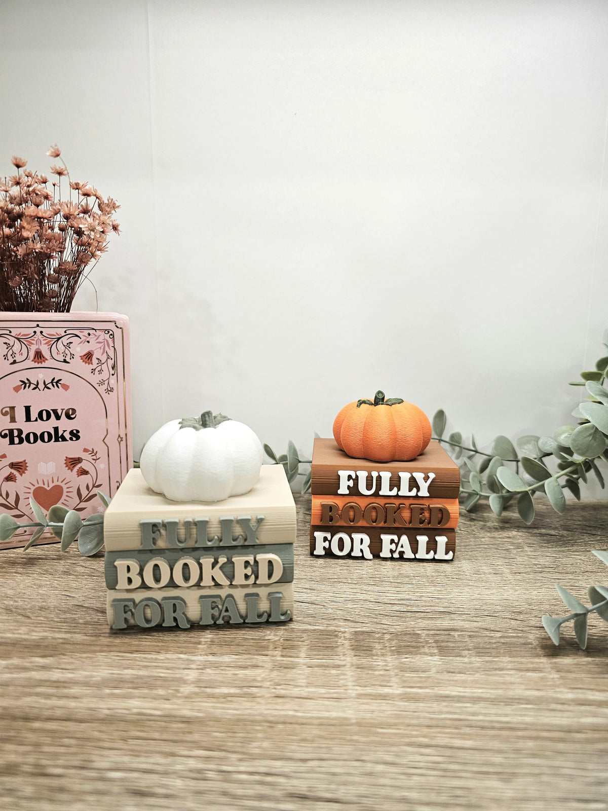 Regaldeko Buchstapel "Fully Booked for Fall" Farbauswahl | 3D Druck