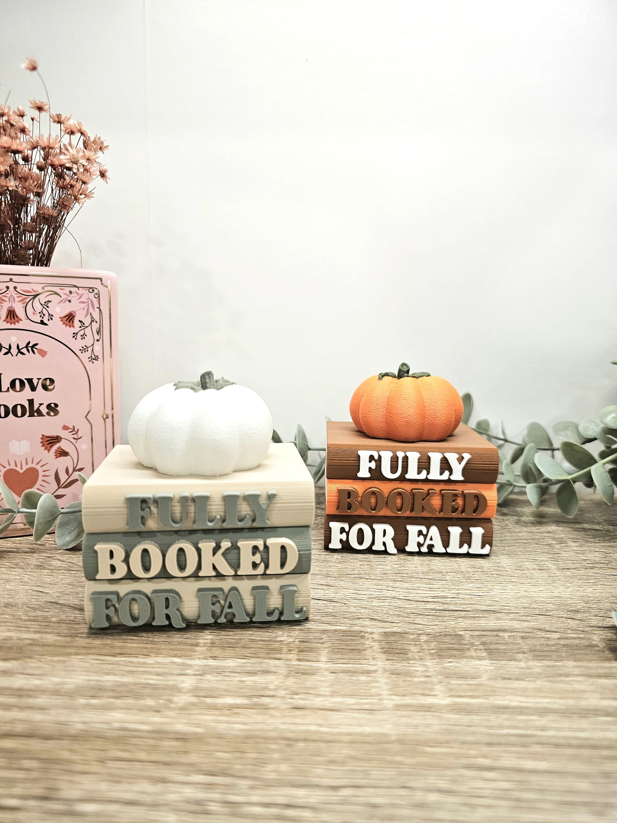 Regaldeko Buchstapel "Fully Booked for Fall" Farbauswahl | 3D Druck