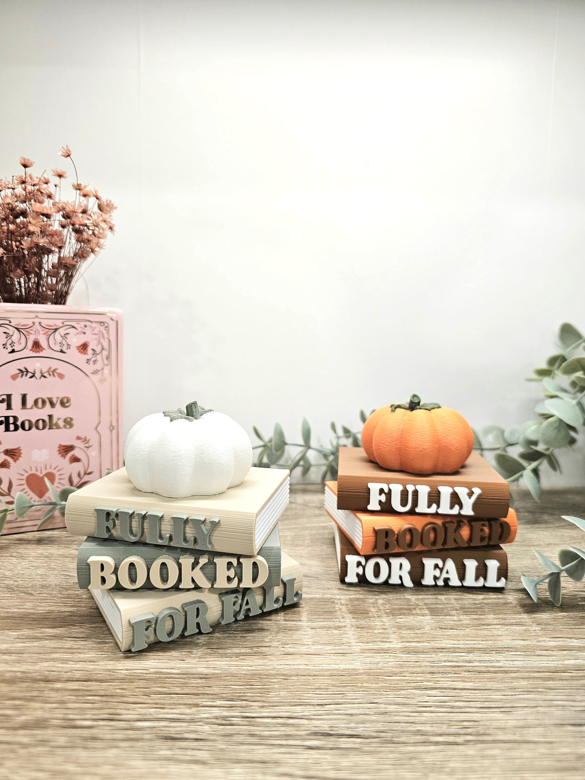 Regaldeko Buchstapel "Fully Booked for Fall" Farbauswahl | 3D Druck