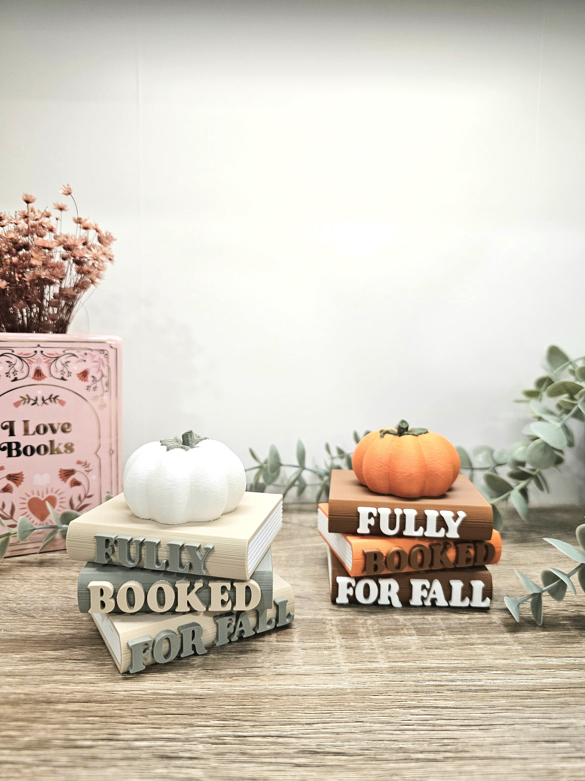 Regaldeko Buchstapel "Fully Booked for Fall" Farbauswahl | 3D Druck