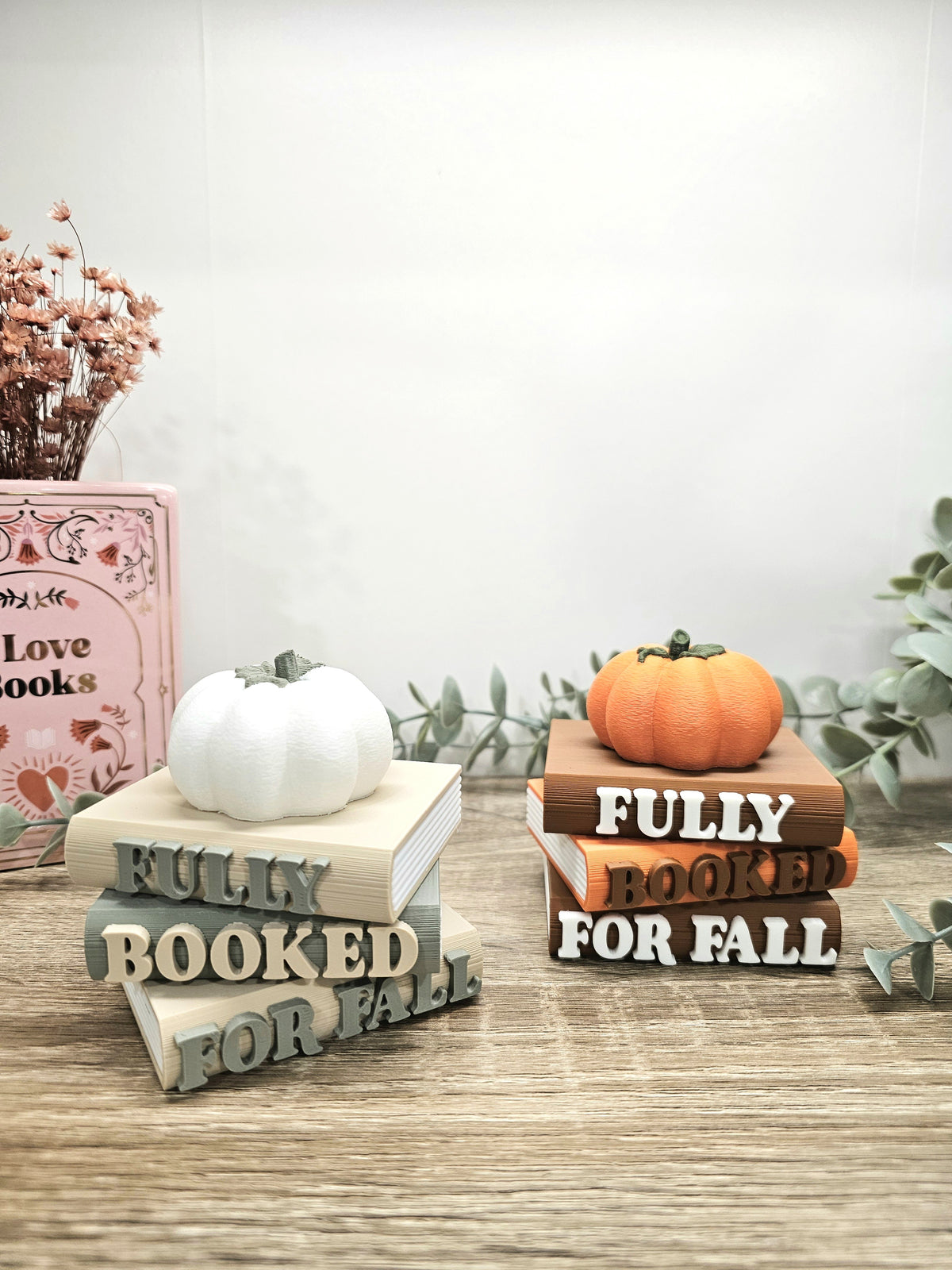 Regaldeko Buchstapel "Fully Booked for Fall" Farbauswahl | 3D Druck