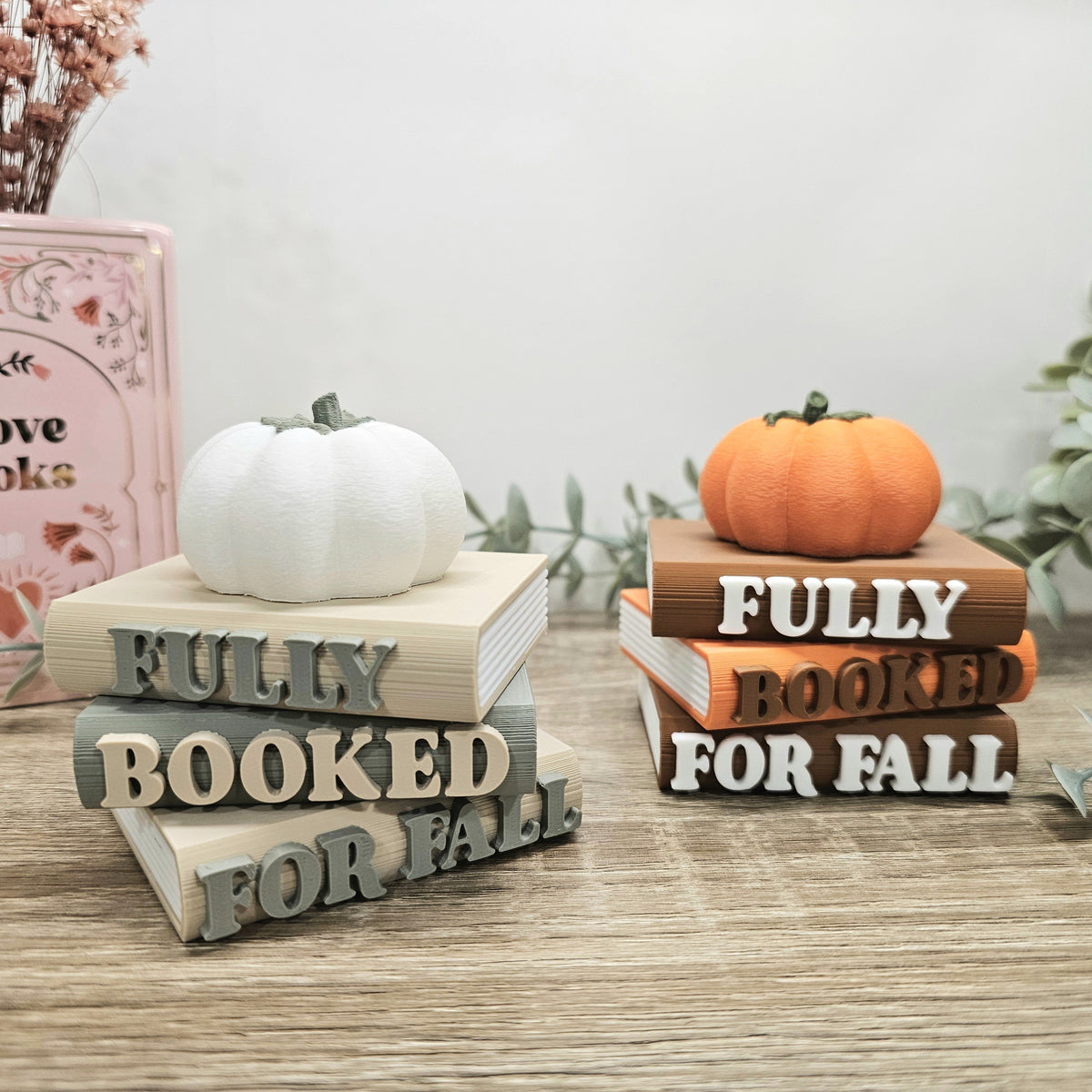 Regaldeko Buchstapel "Fully Booked for Fall" Farbauswahl | 3D Druck