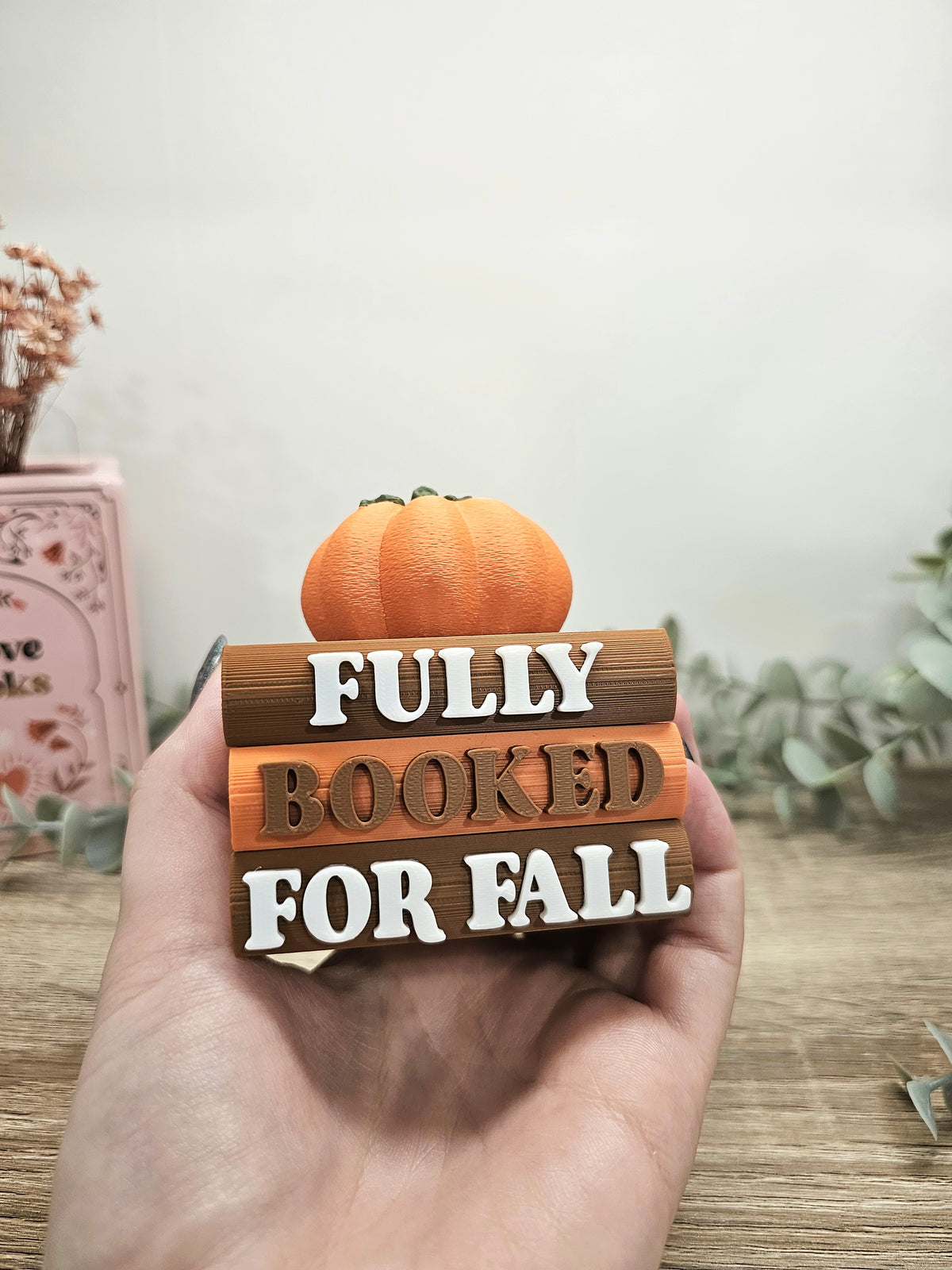 Regaldeko Buchstapel "Fully Booked for Fall" Farbauswahl | 3D Druck