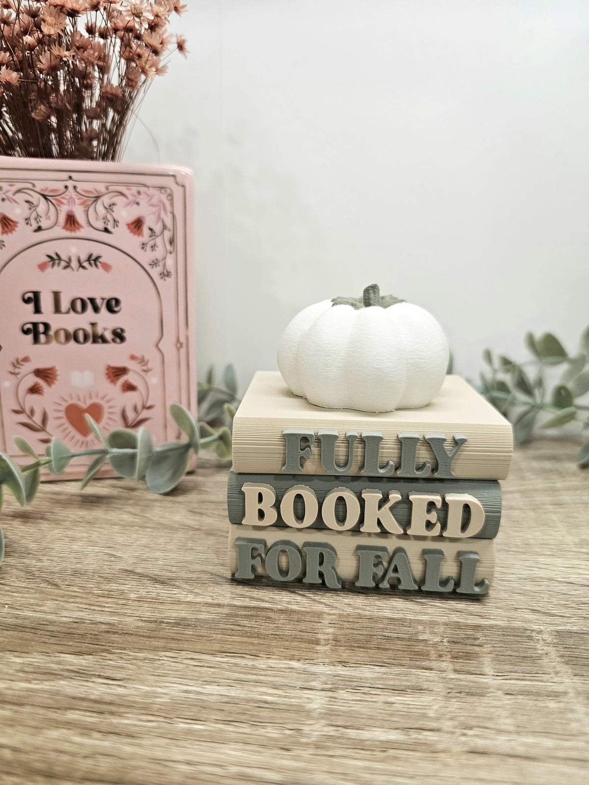 Regaldeko Buchstapel "Fully Booked for Fall" Farbauswahl | 3D Druck