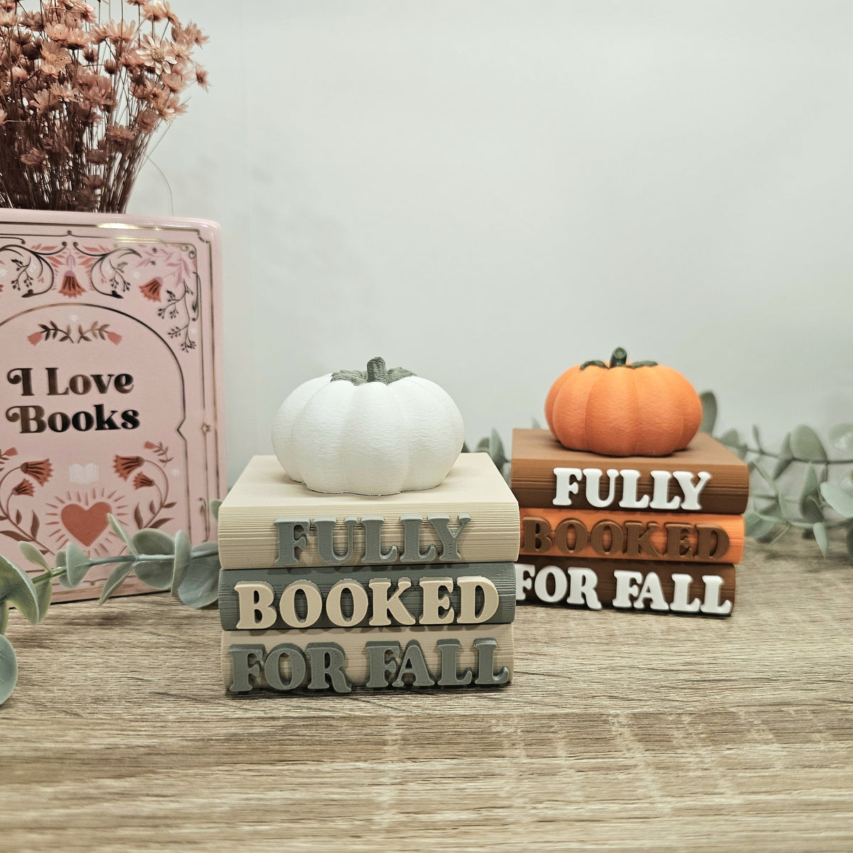Regaldeko Buchstapel "Fully Booked for Fall" Farbauswahl | 3D Druck