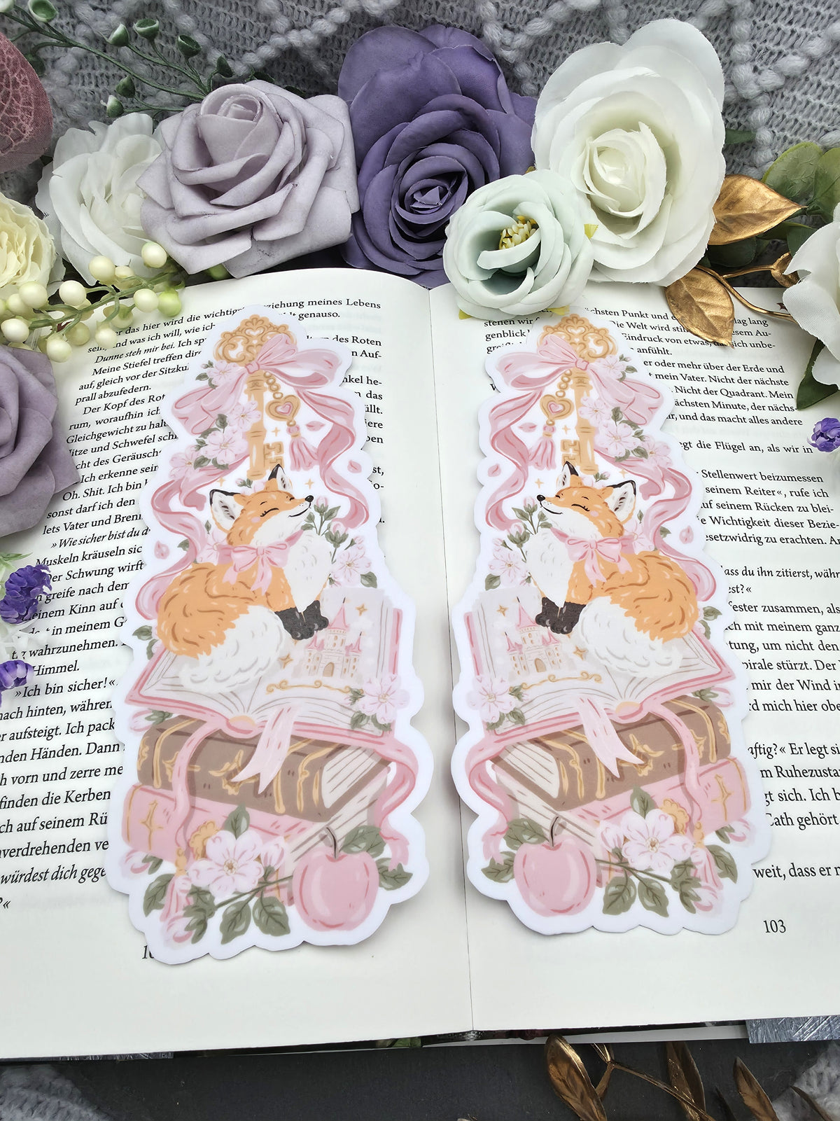 Lesezeichen Whimsical Fairy Tale Fox | Die Cut Bookmark