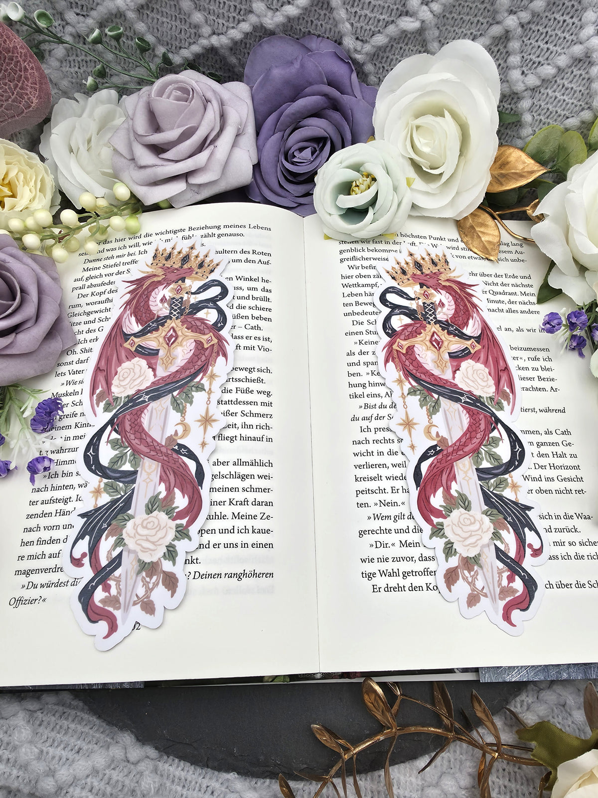 Lesezeichen Fantasy Red Dragon | Die Cut Bookmark