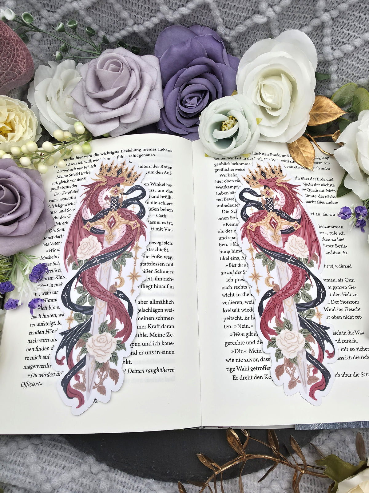 Lesezeichen Fantasy Red Dragon | Die Cut Bookmark