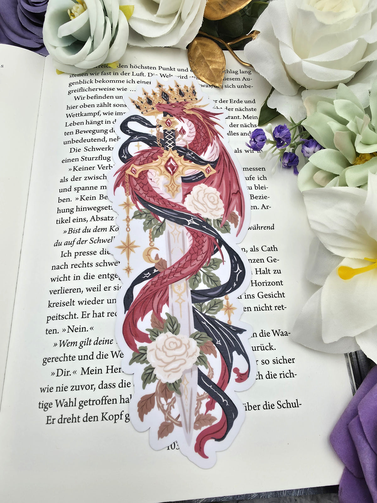 Lesezeichen Fantasy Red Dragon | Die Cut Bookmark