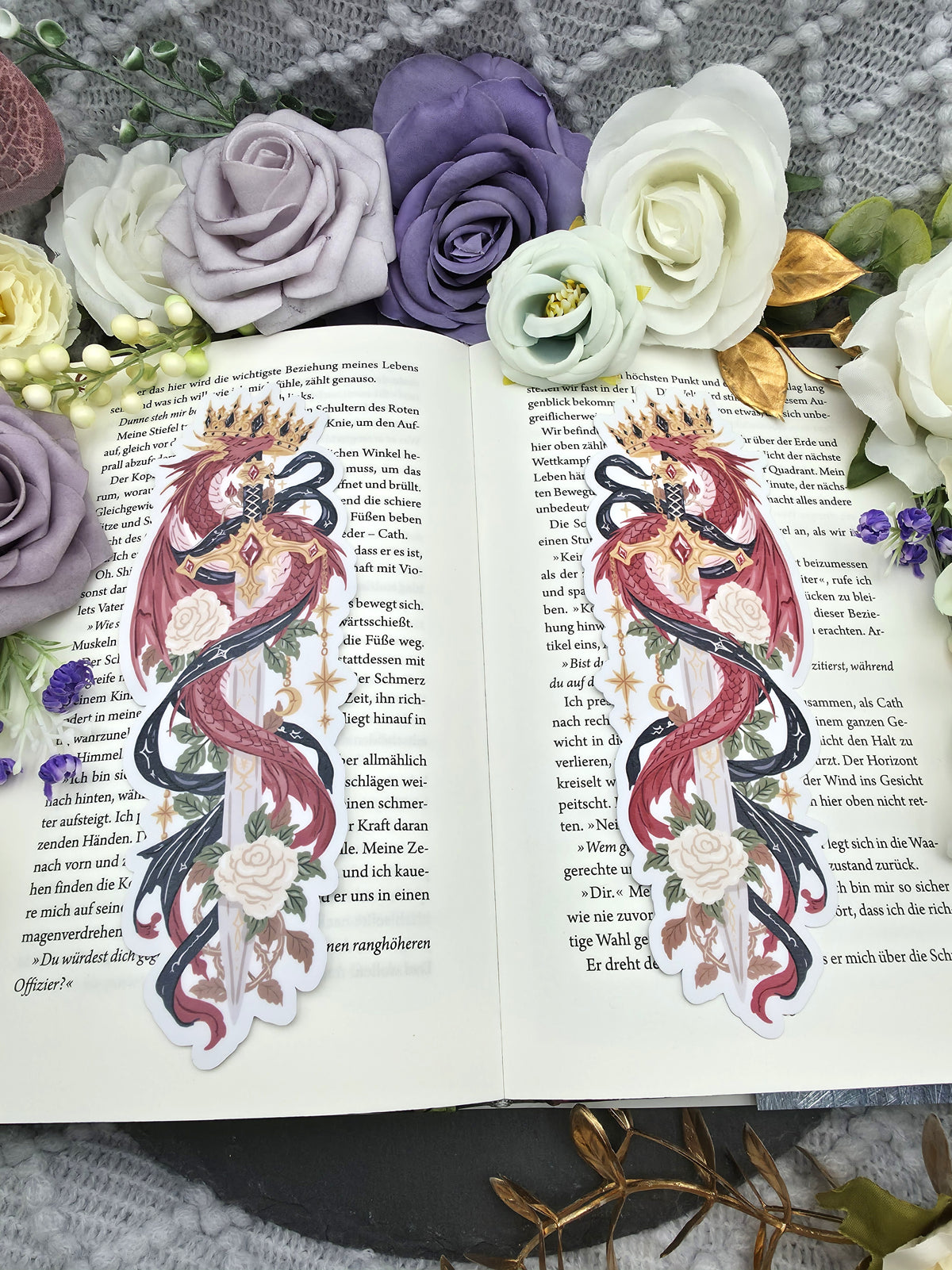 Lesezeichen Fantasy Red Dragon | Die Cut Bookmark