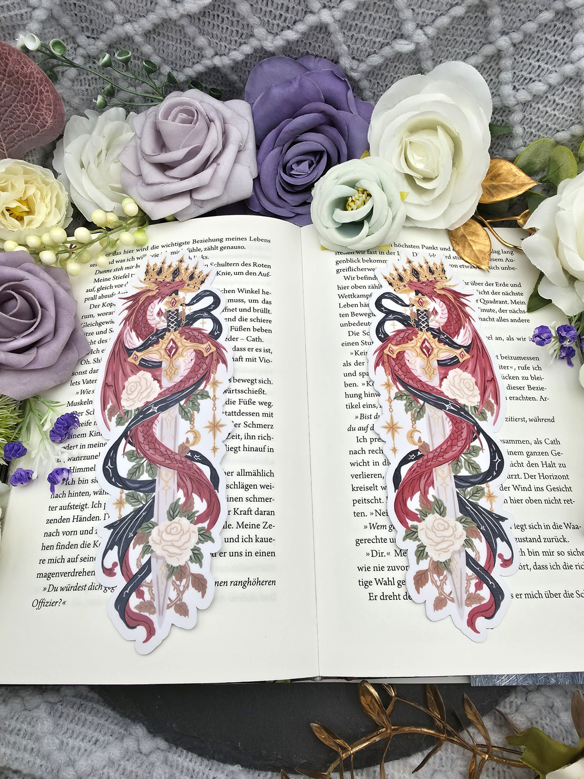 Lesezeichen Fantasy Red Dragon | Die Cut Bookmark