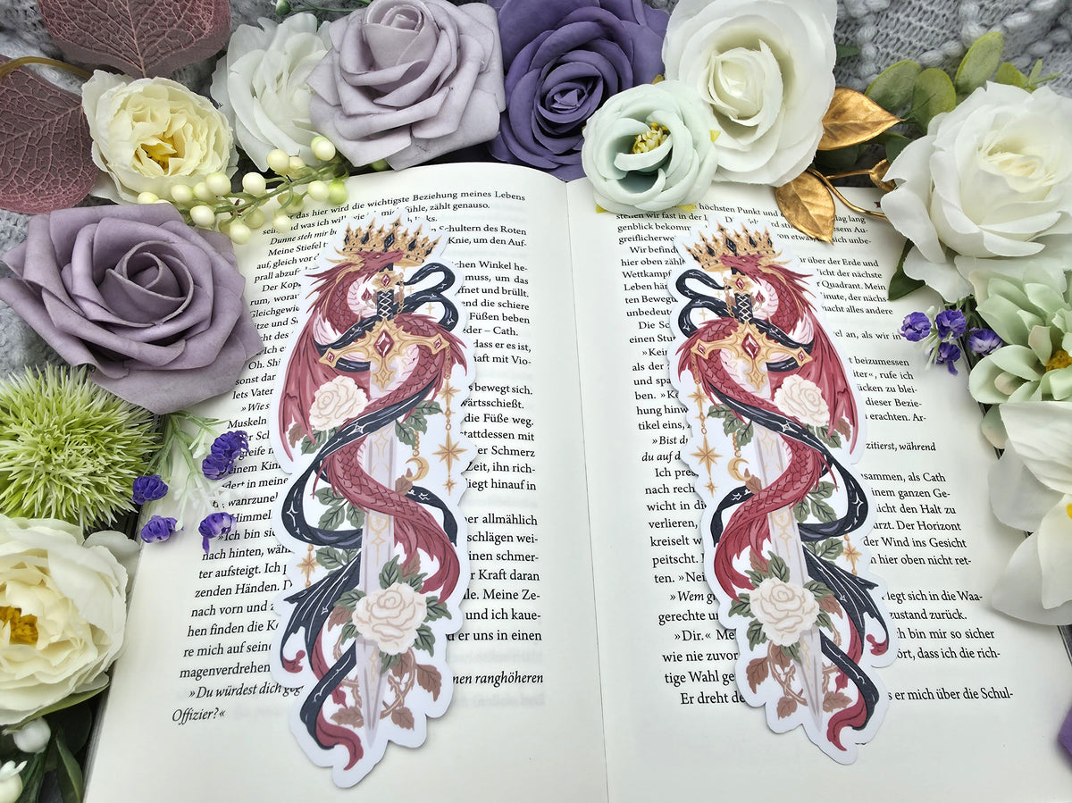 Lesezeichen Fantasy Red Dragon | Die Cut Bookmark