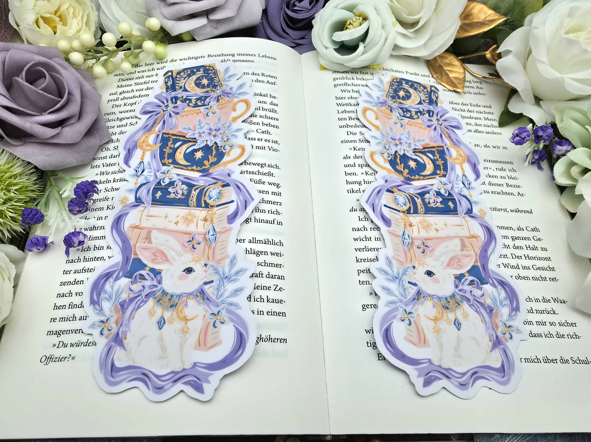 Lesezeichen Magical Bunny Bookstack | Die Cut Bookmark
