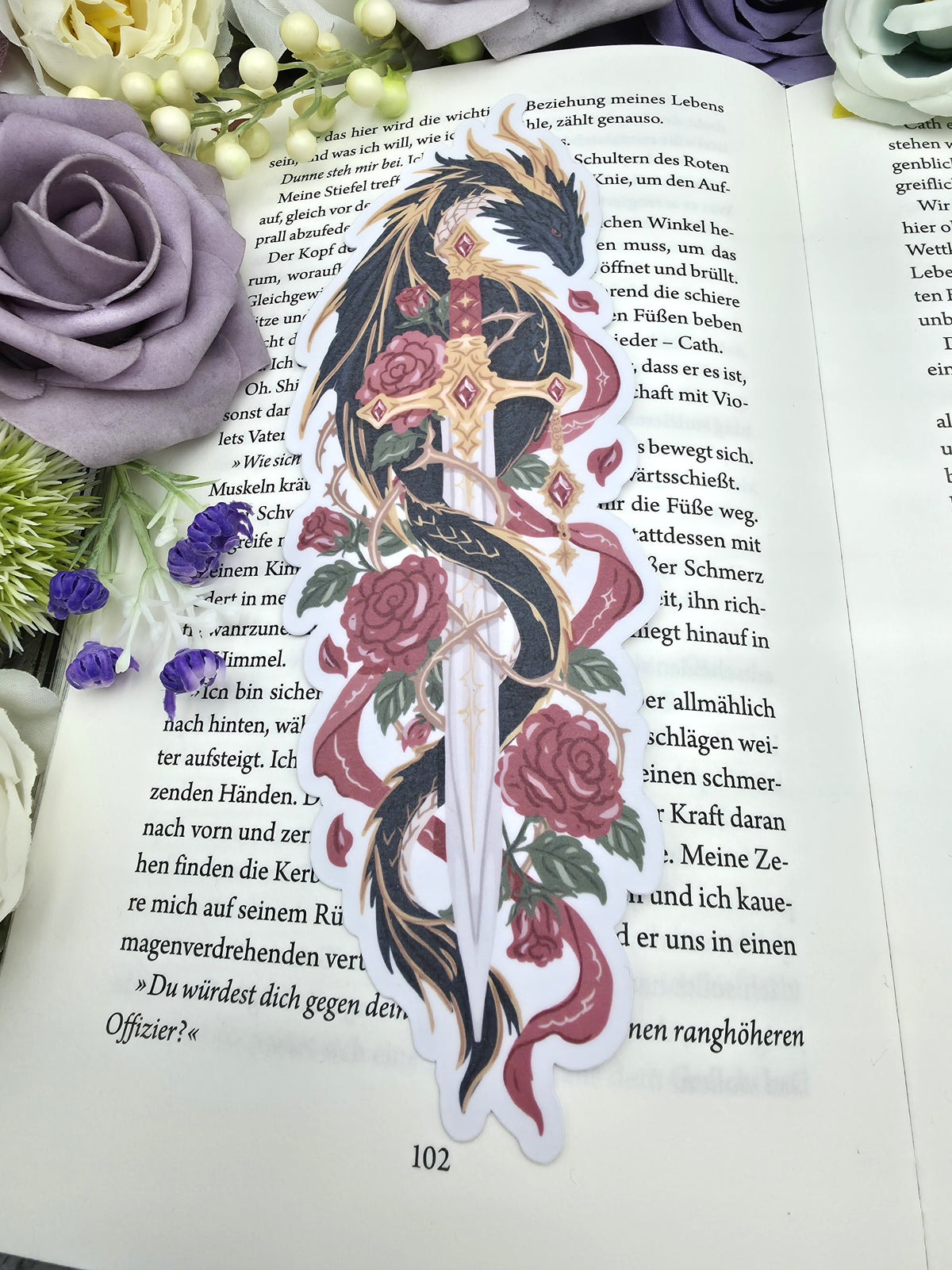 Lesezeichen Fantasy Black Dragon | Die Cut Bookmark