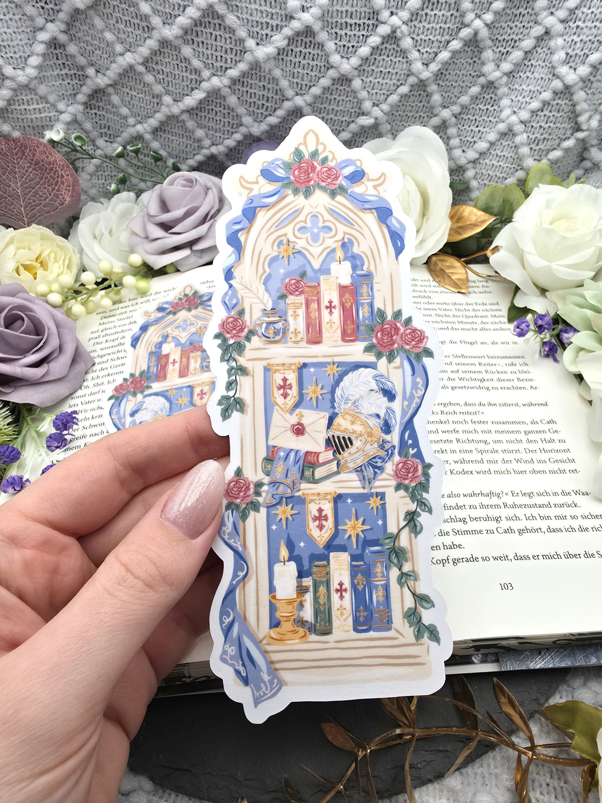 Lesezeichen Fantasy Knight Bookshelf | Die Cut Bookmark