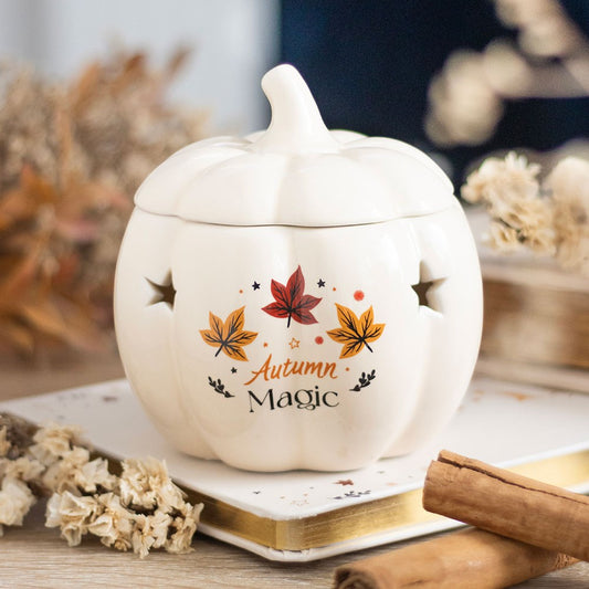 Duftlampe Teelicht "Autumn Magic Pumpkin" Keramik weiß