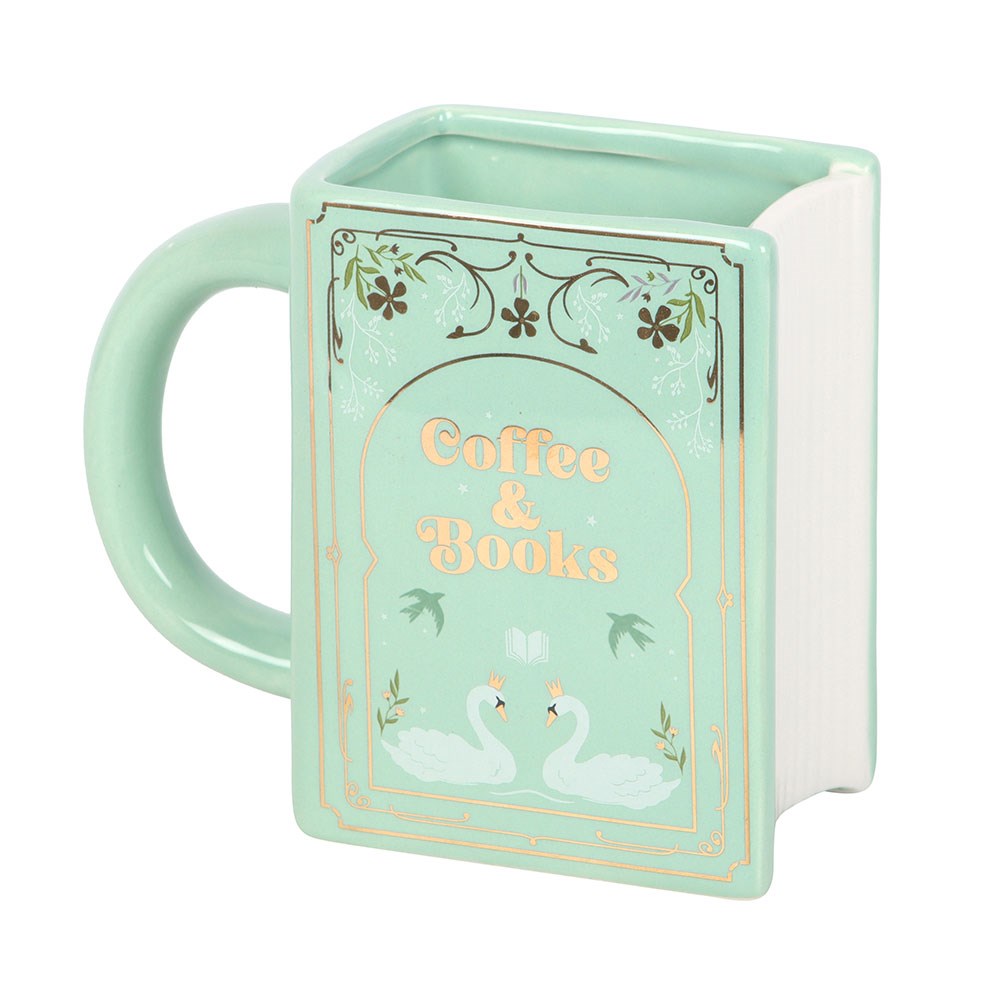Tasse "Coffee &  Books" Keramik mint