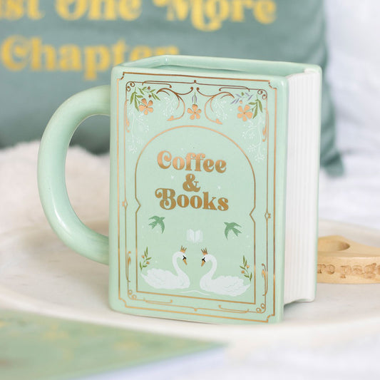 Tasse "Coffee &  Books" Keramik mint