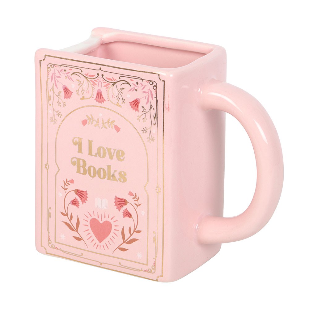 Mug "I Love Books" Ceramic pink