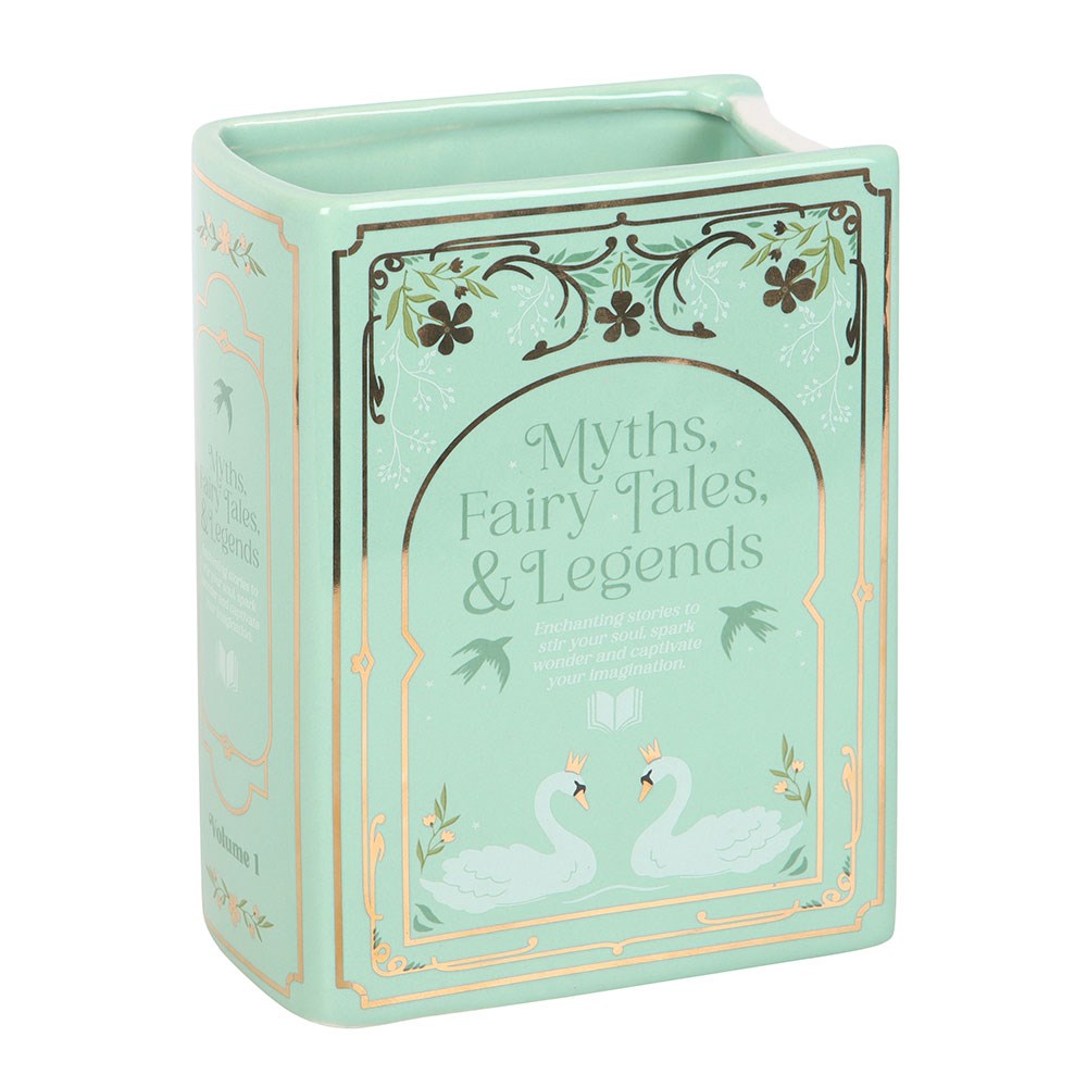 Vase mint Buch "Myths, Fairy Tales & Legends"