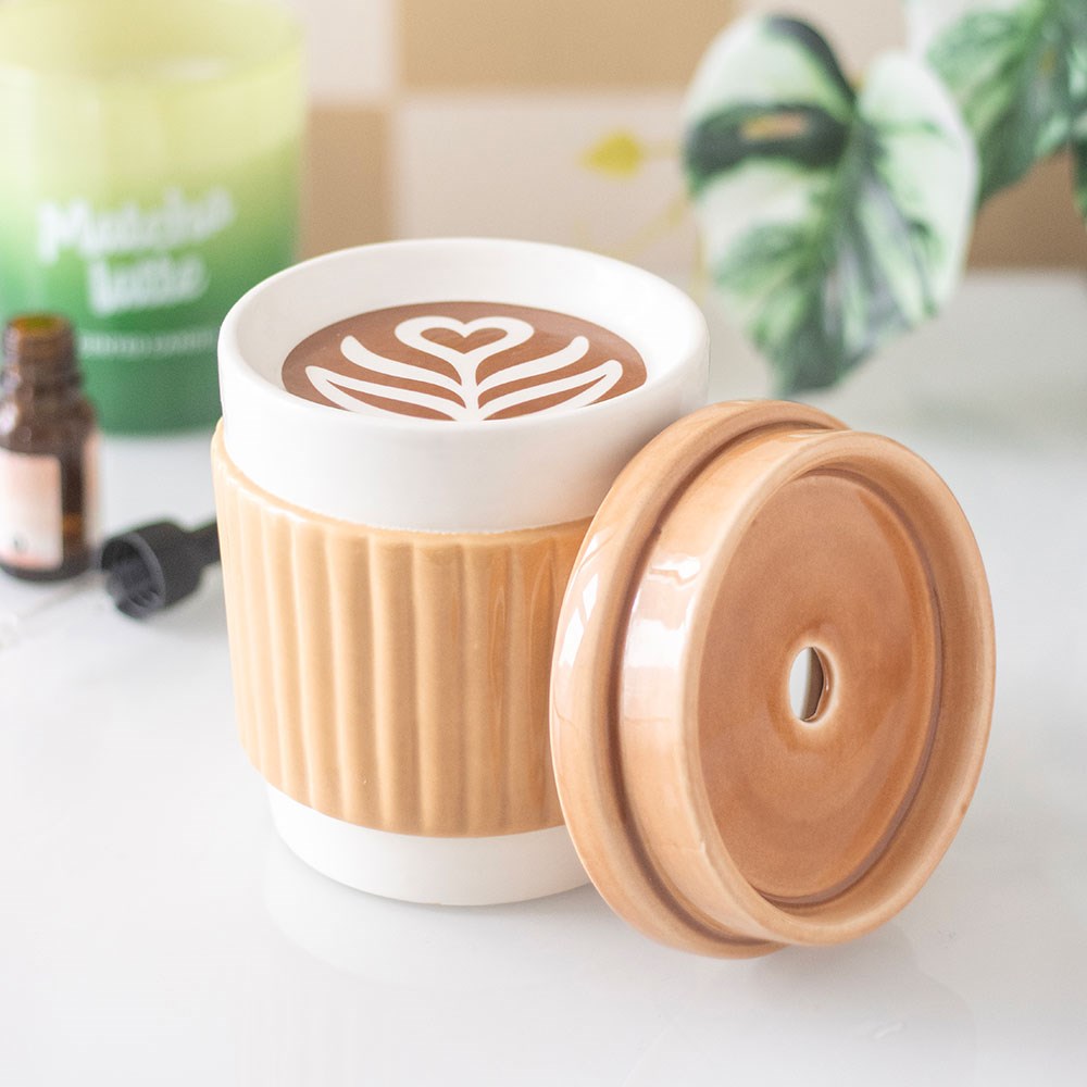 Duftlampe Teelicht "Coffee Cup" Keramik braun
