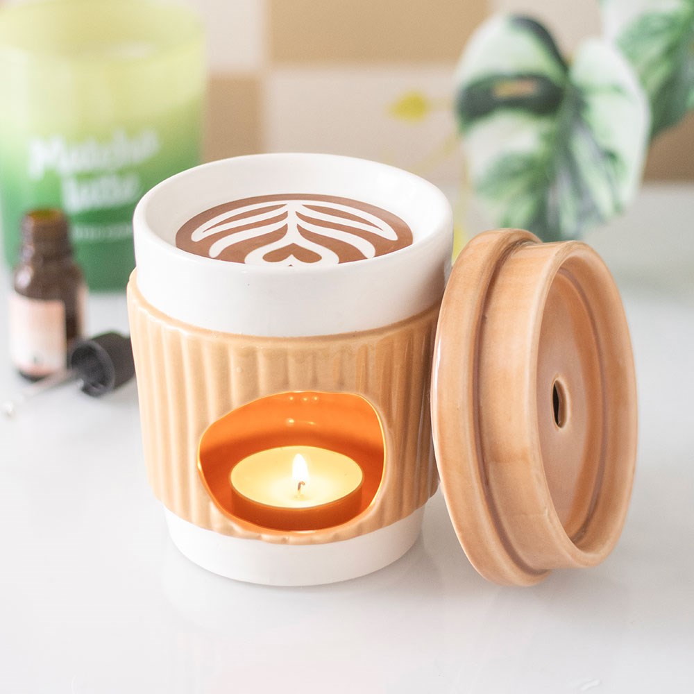 Duftlampe Teelicht "Coffee Cup" Keramik braun