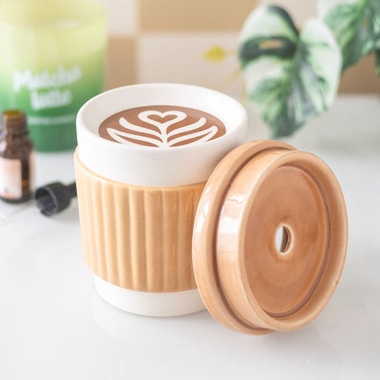 Duftlampe Teelicht "Coffee Cup" Keramik braun