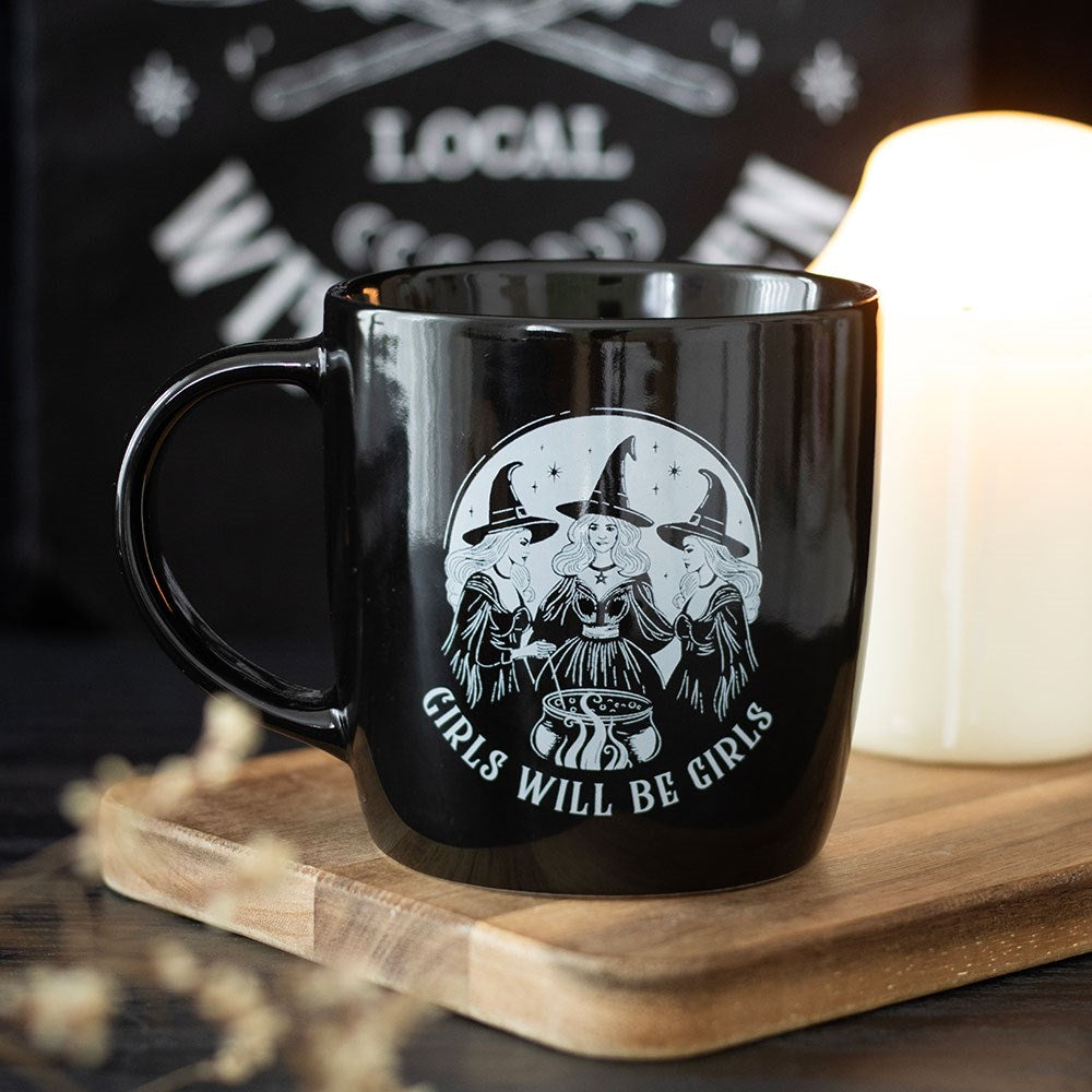 Tasse "Girls will be Girls" Keramik schwarz