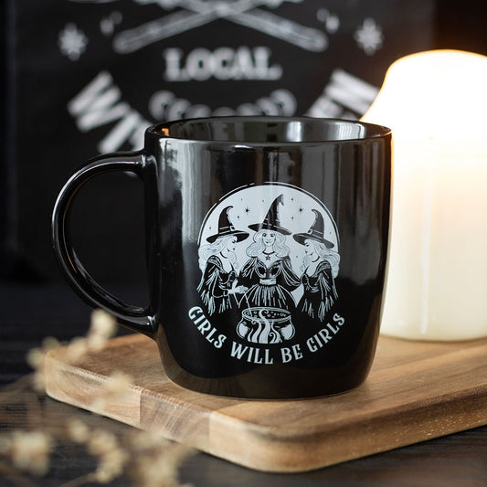 Tasse "Girls will be Girls" Keramik schwarz