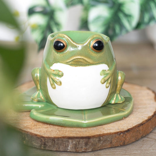 Duftlampe Teelicht "Frosch" Keramik grün
