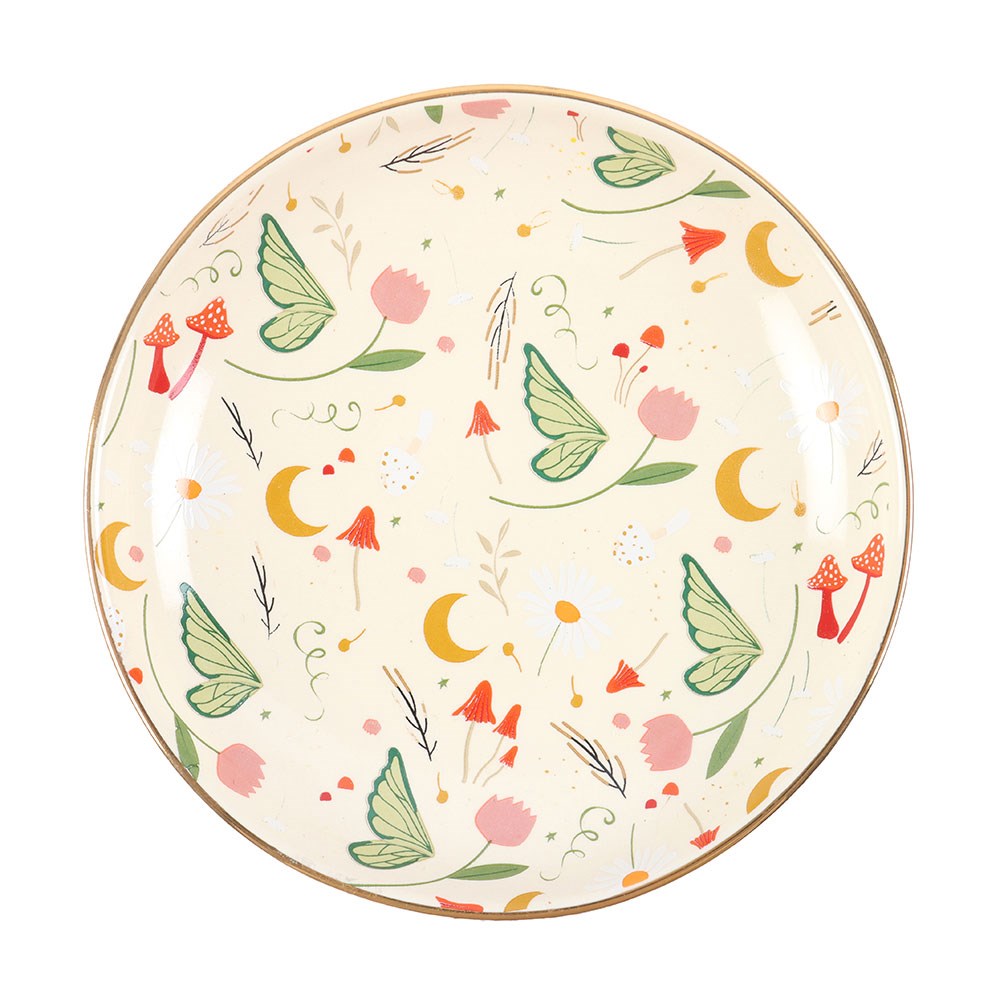 Jewelry Dish "Fairy Folklore" Ceramic white