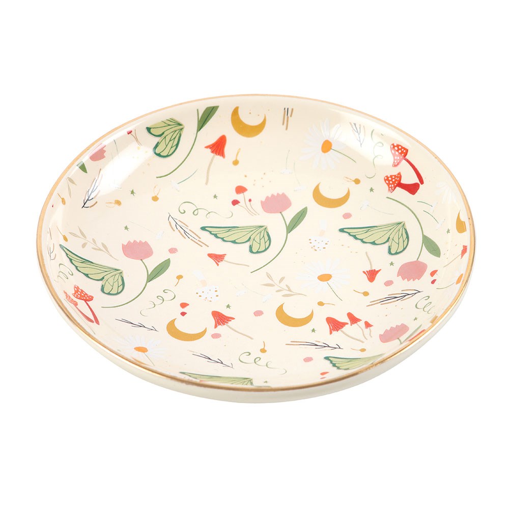 Jewelry Dish "Fairy Folklore" Ceramic white