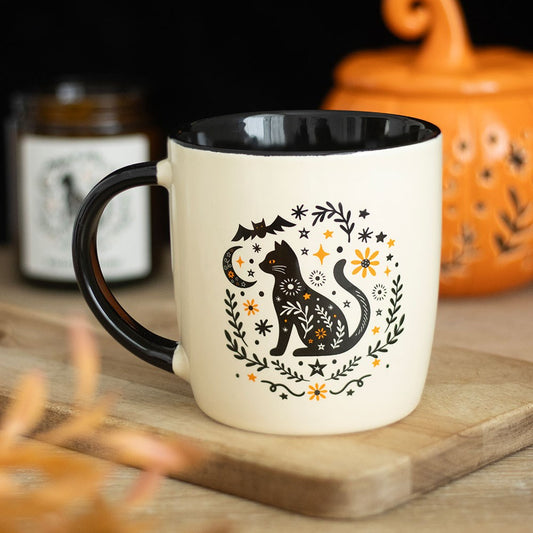 Tasse "Frightful Folk Cat Mug" Keramik weiß