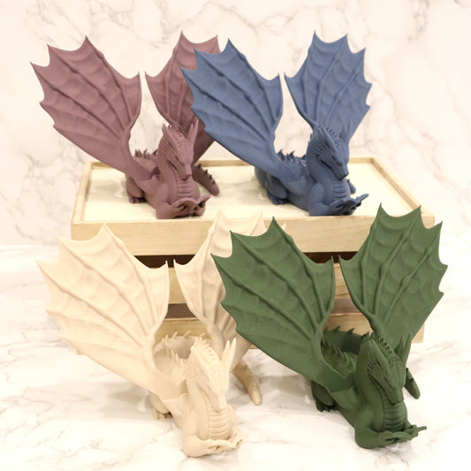 Buchhalter lesender Drache Farbauswahl Cozy Colors | verschiedene Größen | 3D Druck | Aufsteller Bücher E-Reader Tablet