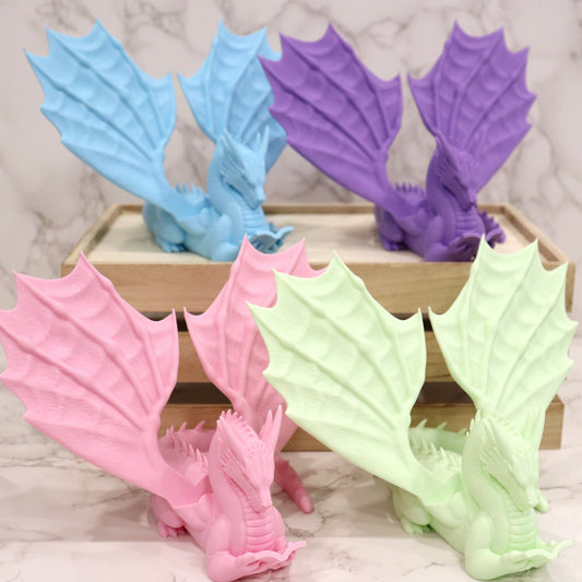 Buchhalter lesender Drache Farbauswahl Candy Colors | verschiedene Größen | 3D Druck | Aufsteller Bücher E-Reader Tablet